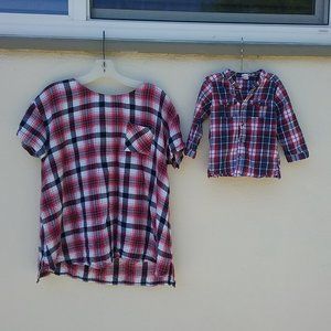 Plaid Maternity & Baby Shirts Bundle Set Holidays Family Photos